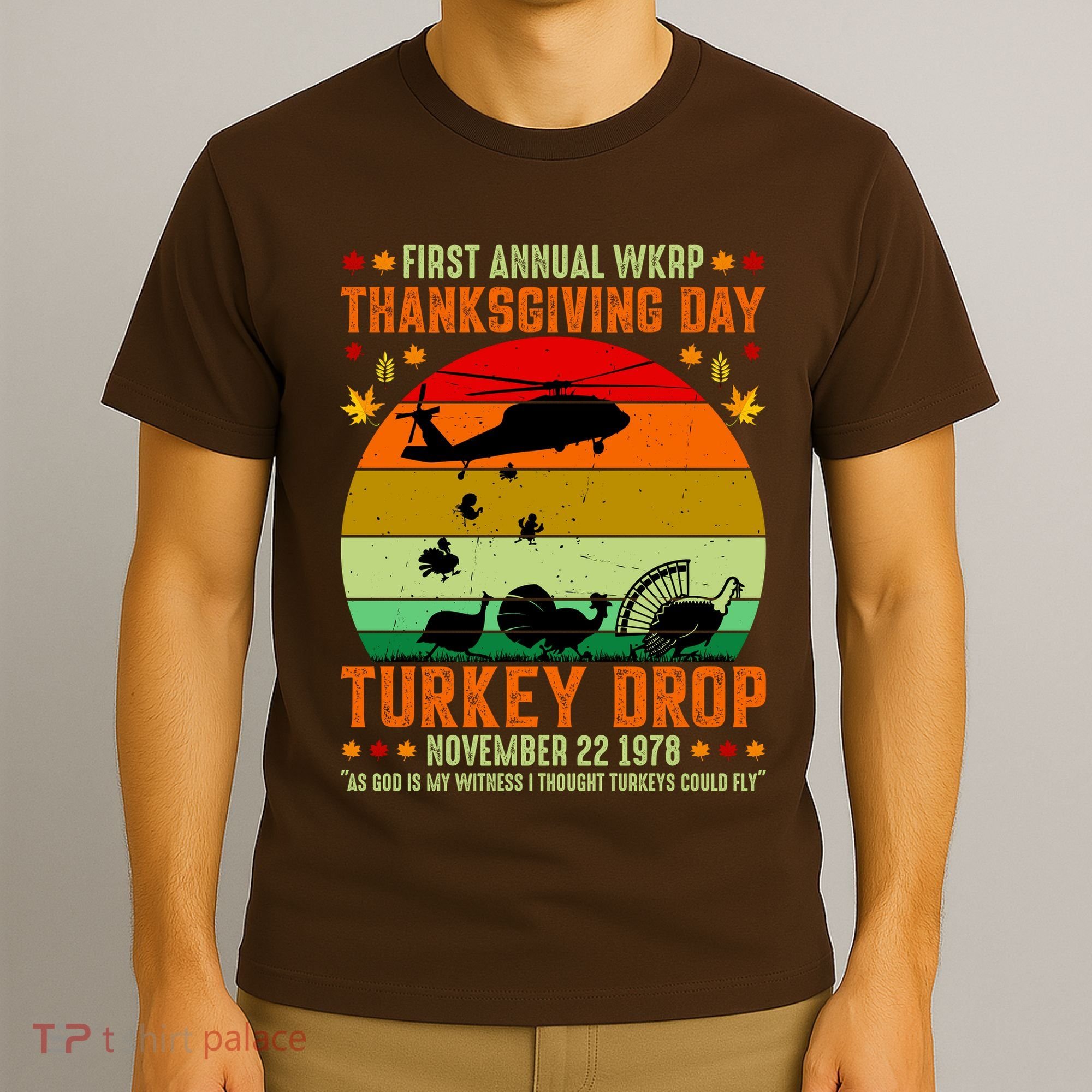 Funny Vintage First Annual WKAP Turkey Drop T-Shirt
