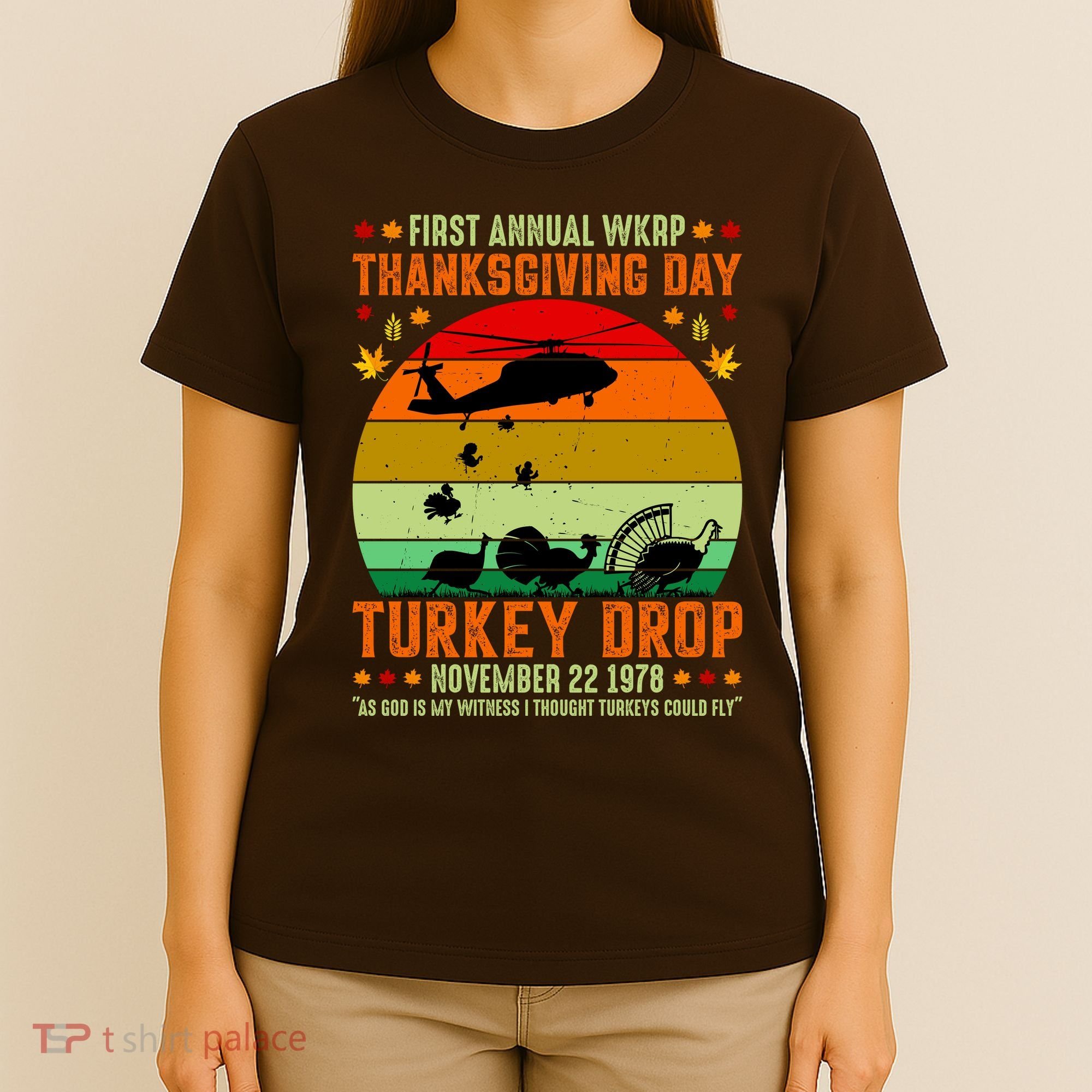 Funny Vintage First Annual WKAP Turkey Drop T-Shirt