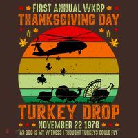Funny Vintage First Annual WKAP Turkey Drop T-Shirt thumb 7