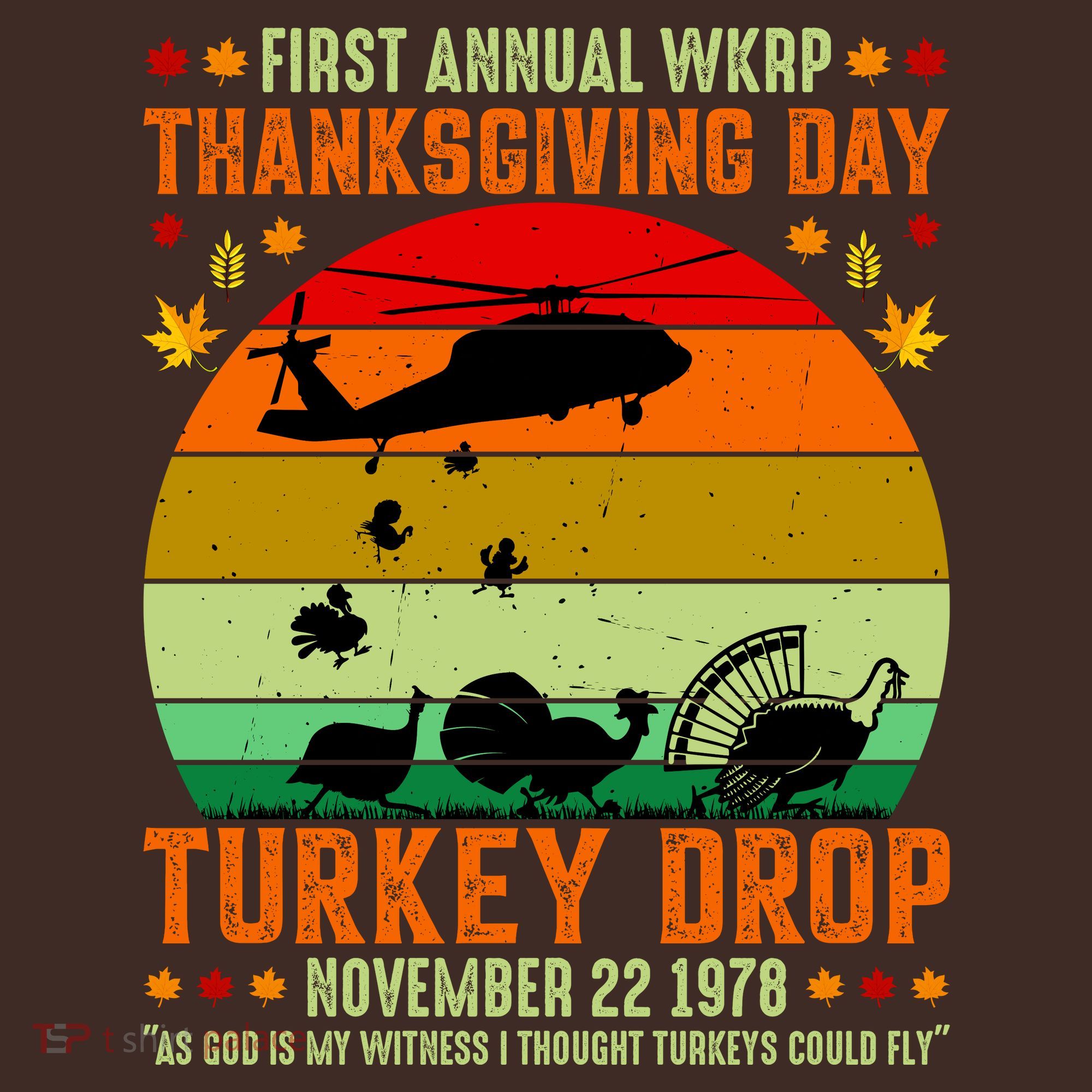Funny Vintage First Annual WKAP Turkey Drop T-Shirt