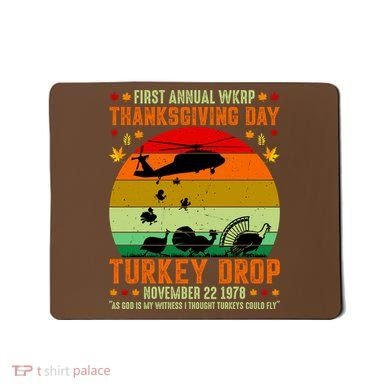 Funny Vintage First Annual WKAP Turkey Drop Mousepad