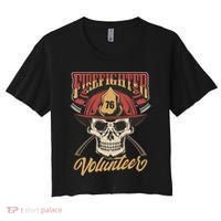 Firefighter Volunteer Women's Crop Top Tee thumb 0