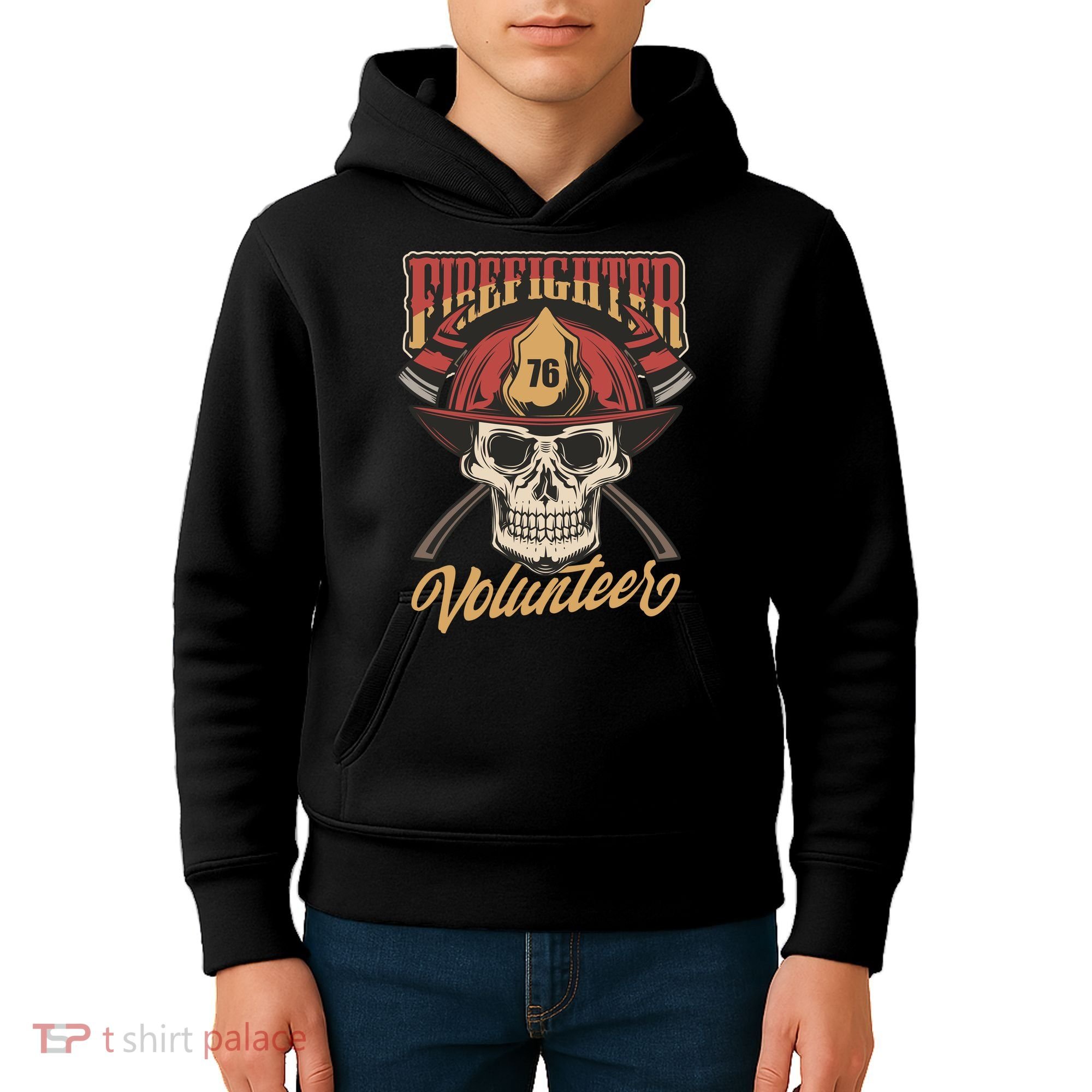 Firefighter Volunteer Kids Hoodie