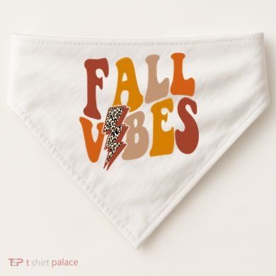 Fall Vibes Fall Season Lighting Bolt USA-Made Doggie Bandana