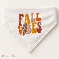 Fall Vibes Fall Season Lighting Bolt USA-Made Doggie Bandana thumb 0