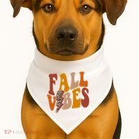 Fall Vibes Fall Season Lighting Bolt USA-Made Doggie Bandana thumb 1