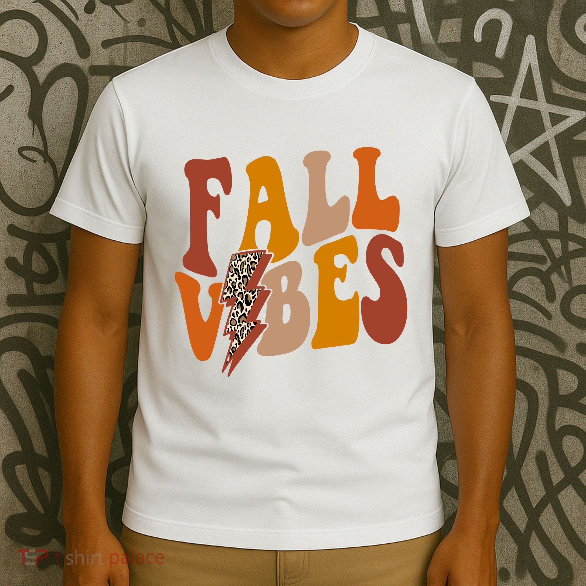 Fall Vibes Fall Season Lighting Bolt T-Shirt