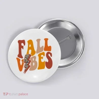 Fall Vibes Fall Season Lighting Bolt Button