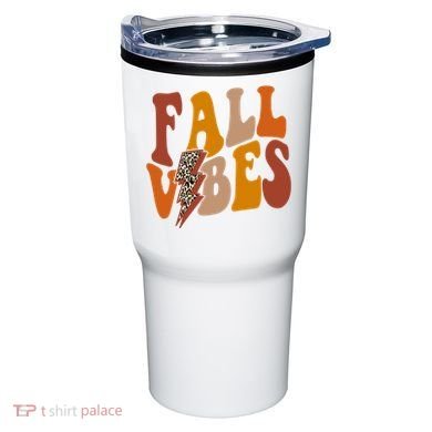 Fall Vibes Fall Season Lighting Bolt Tumbler