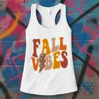 Fall Vibes Fall Season Lighting Bolt Women's Tank Top thumb 3