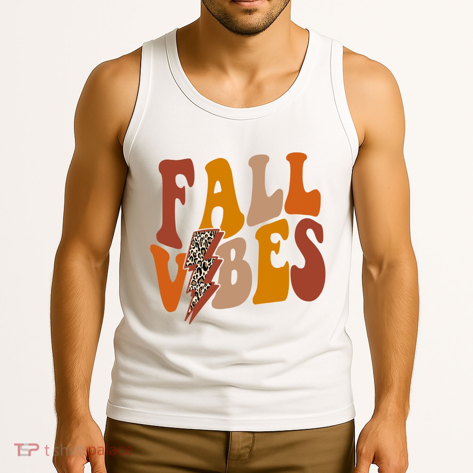 Fall Vibes Fall Season Lighting Bolt Tank Top