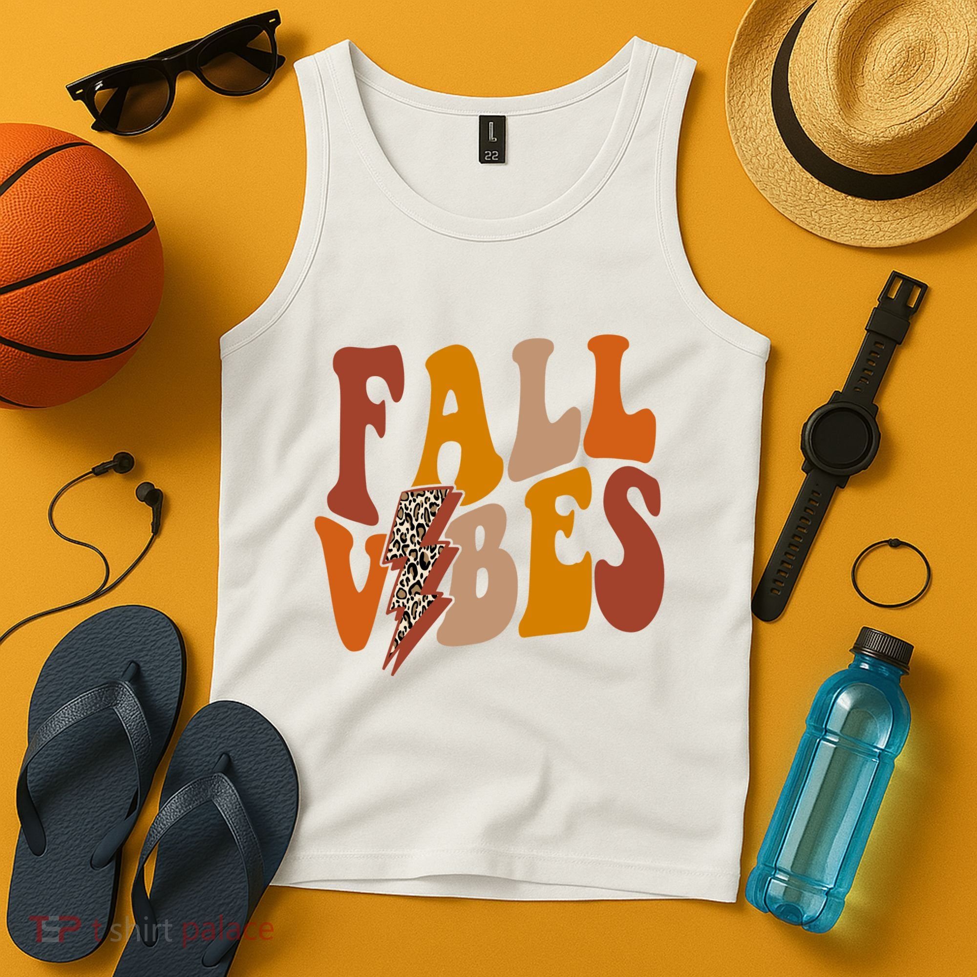 Fall Vibes Fall Season Lighting Bolt Tank Top
