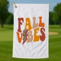 Fall Vibes Fall Season Lighting Bolt Golf Towel thumb 1