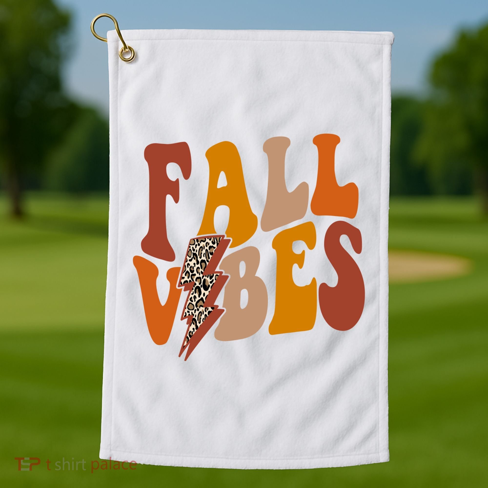 Fall Vibes Fall Season Lighting Bolt Golf Towel