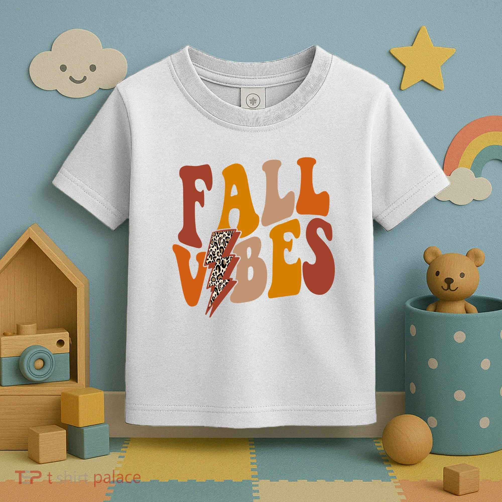 Fall Vibes Fall Season Lighting Bolt Toddler T-Shirt