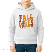 Fall Vibes Fall Season Lighting Bolt Kids Hoodie thumb 4