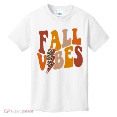 Fall Vibes Fall Season Lighting Bolt Kids T-Shirt