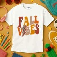 Fall Vibes Fall Season Lighting Bolt Kids T-Shirt thumb 3