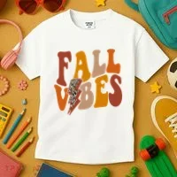 Fall Vibes Fall Season Lighting Bolt Kids T-Shirt thumb 3