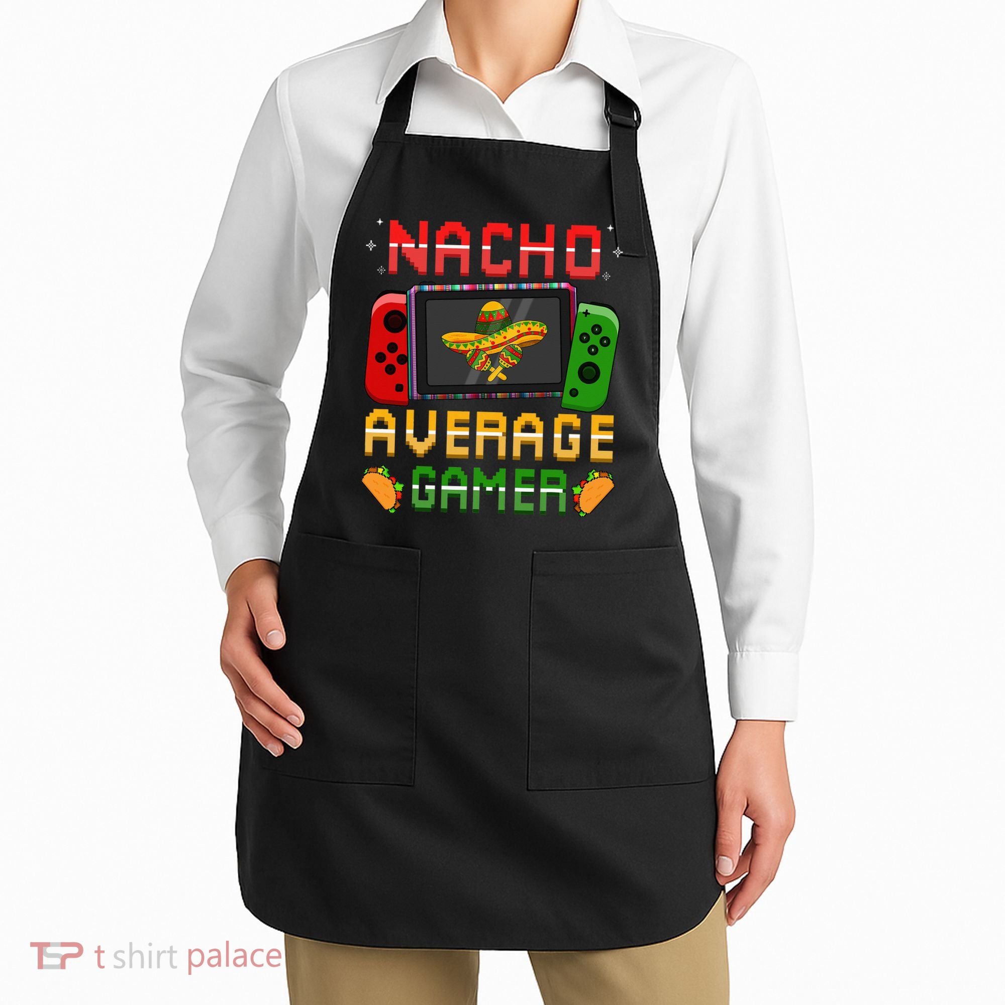 Funny Video Gamer Cinco De Mayo Let's Fiesta Party Apron