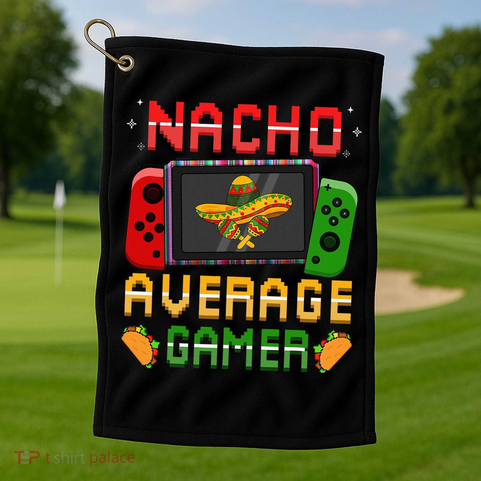 Funny Video Gamer Cinco De Mayo Let's Fiesta Party Golf Towel