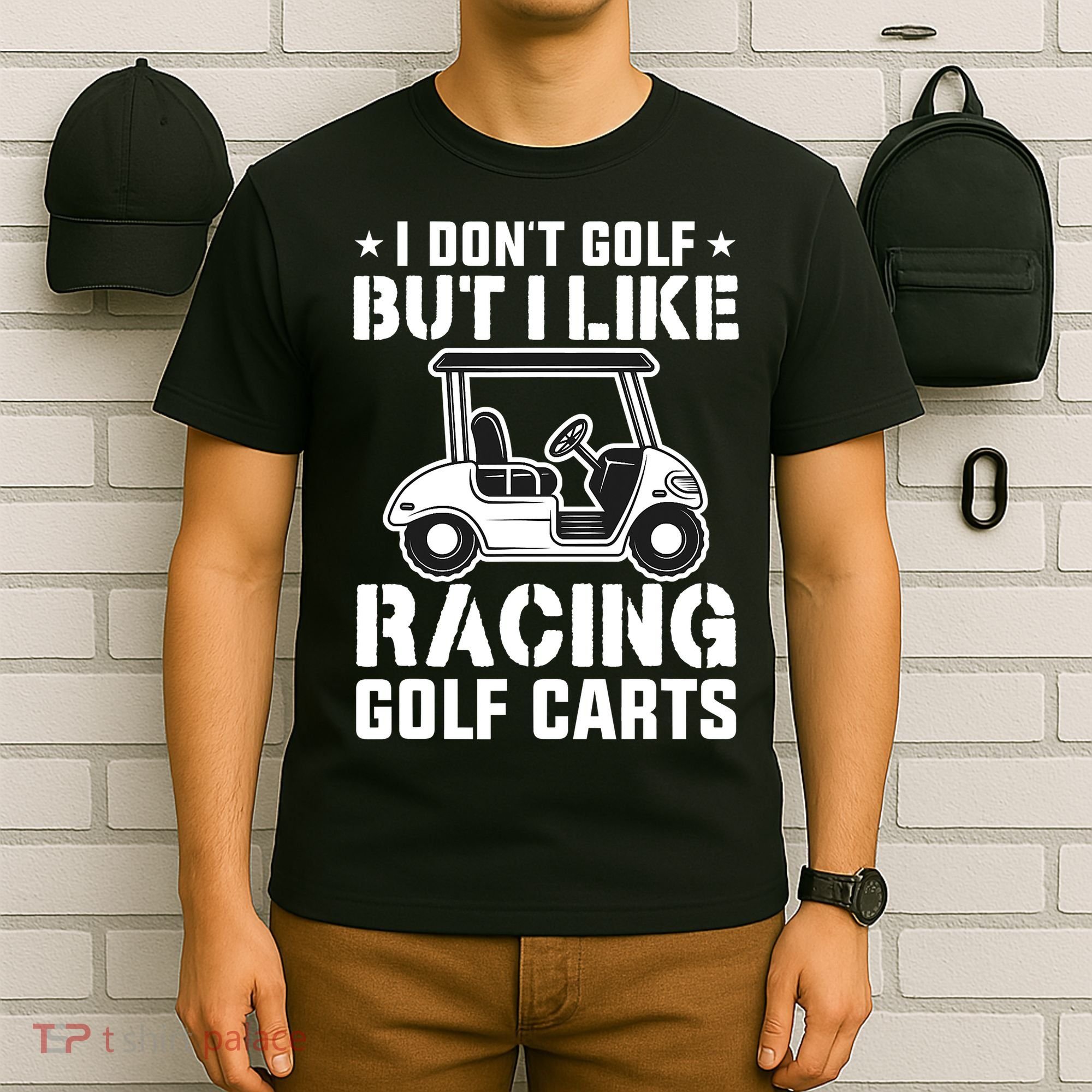 Funny Vintage Golfing I Like Racing Golf Cart T-Shirt