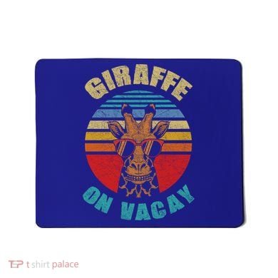 Funny Vintage Giraffe On Vacay Mode Summer Vacation Vibes Gift Mousepad