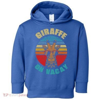 Funny Vintage Giraffe On Vacay Mode Summer Vacation Vibes Gift Toddler Hoodie