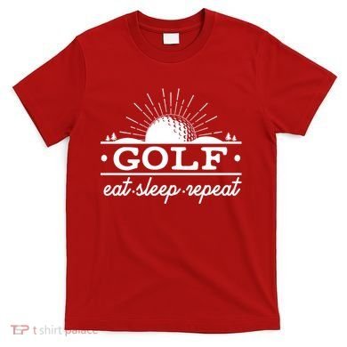 Funny Vintage Golf Eat Sleep Repeat Golfing Fan T-Shirt