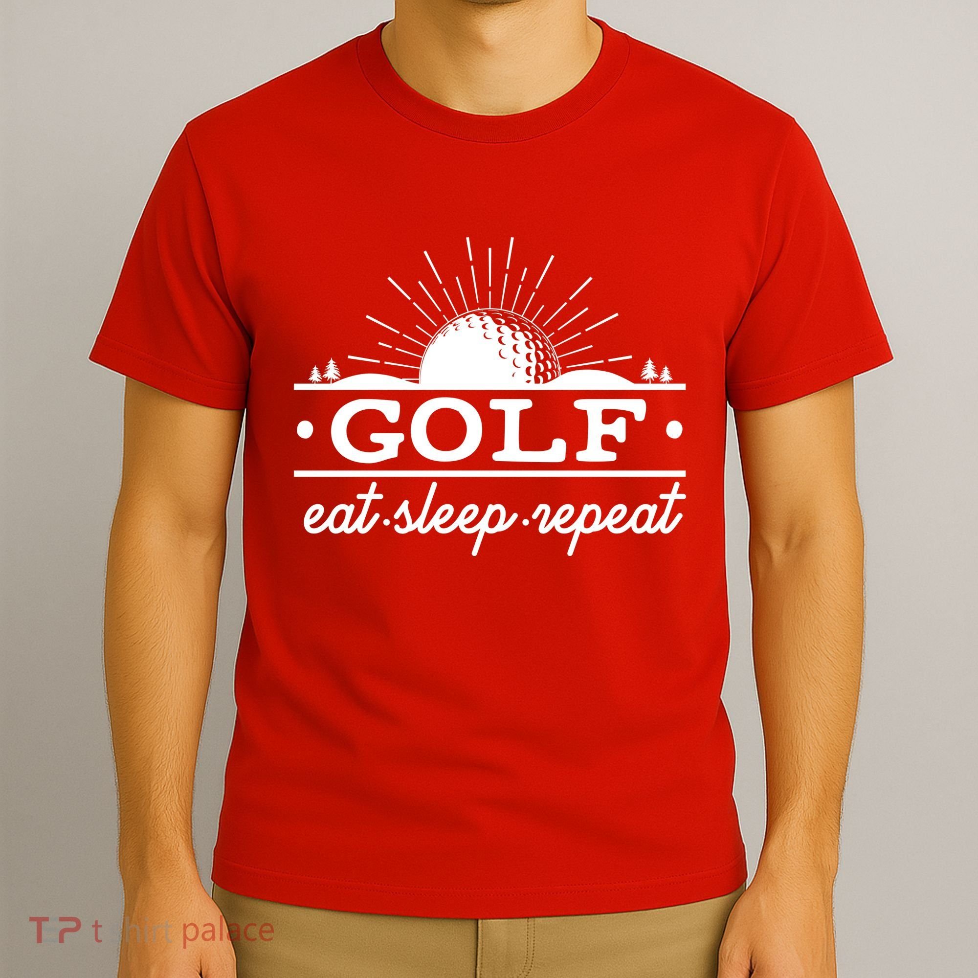 Funny Vintage Golf Eat Sleep Repeat Golfing Fan T-Shirt