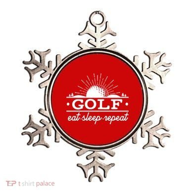 Funny Vintage Golf Eat Sleep Repeat Golfing Fan Ornament