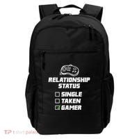 Funny Video Gamer Humor Relationship Status Single Taken Backpack thumb 0