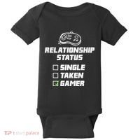 Funny Video Gamer Humor Relationship Status Single Taken Baby Bodysuit thumb 0