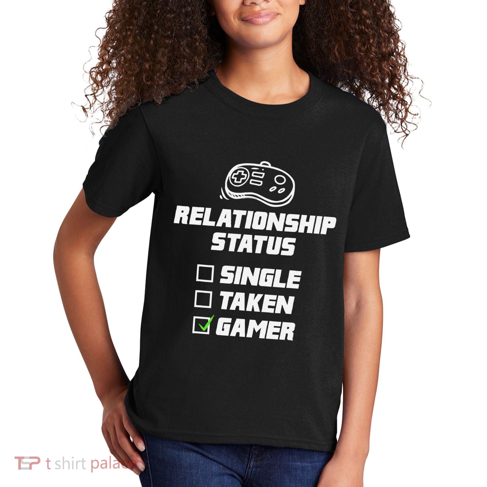 Funny Video Gamer Humor Relationship Status Single Taken Kids T-Shirt