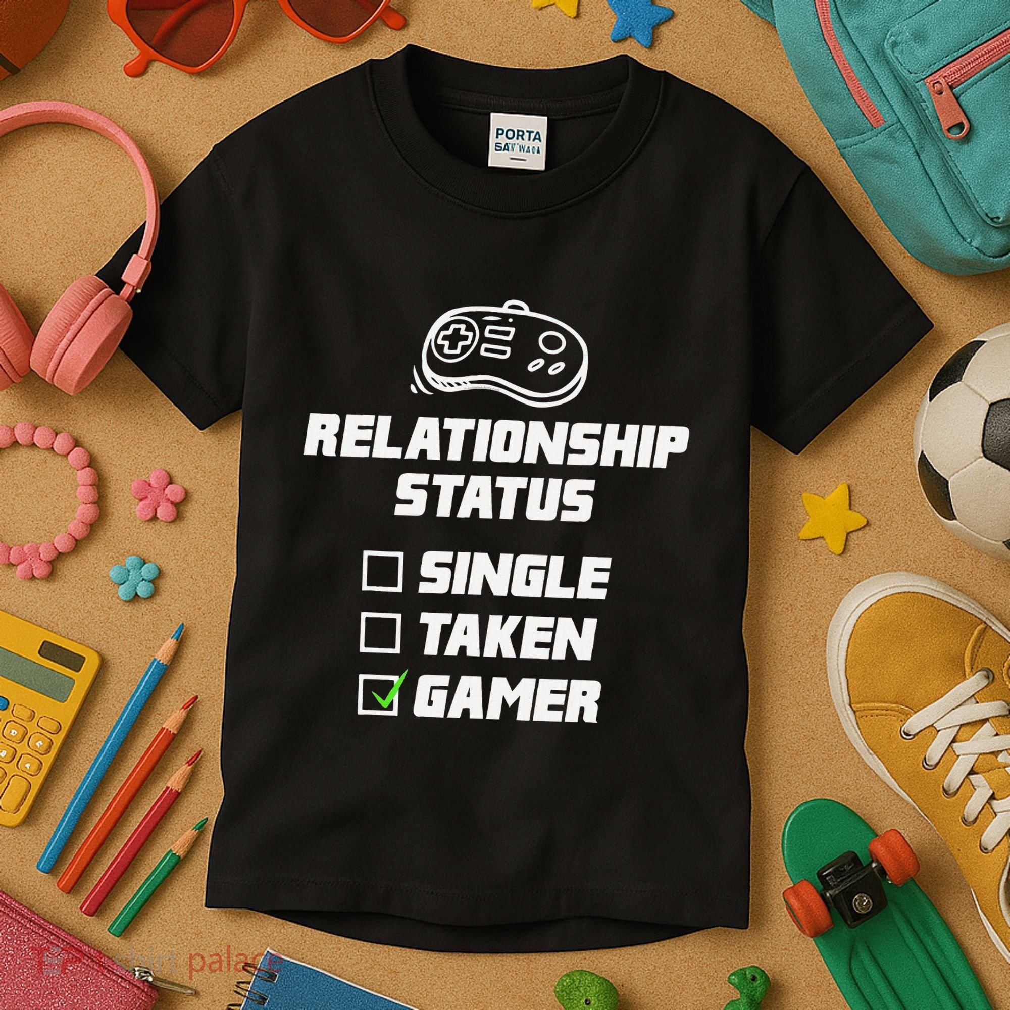 Funny Video Gamer Humor Relationship Status Single Taken Kids T-Shirt