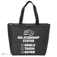 Funny Video Gamer Humor Relationship Status Single Taken Tote Bag thumb 0