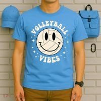 Funny Volleyball Gift Mom Volleyball Vibes Smile Face Meme Funny Gift T-Shirt thumb 5