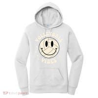 Funny Volleyball Gift Mom Volleyball Vibes Smile Face Meme Funny Gift Women's Hoodie thumb 0