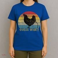 Funny Vintage Guess What? Chicken Butt! Farm Chicken Butt Gift T-Shirt thumb 4