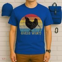 Funny Vintage Guess What? Chicken Butt! Farm Chicken Butt Gift T-Shirt thumb 6