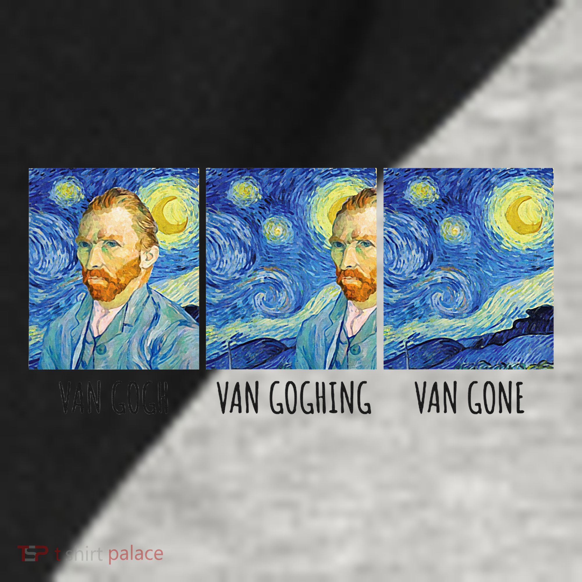 Funny Van Gogh Van Goghing Van Gone Fine Art Painting Joke Raglan Baseball Sleeve Shirt