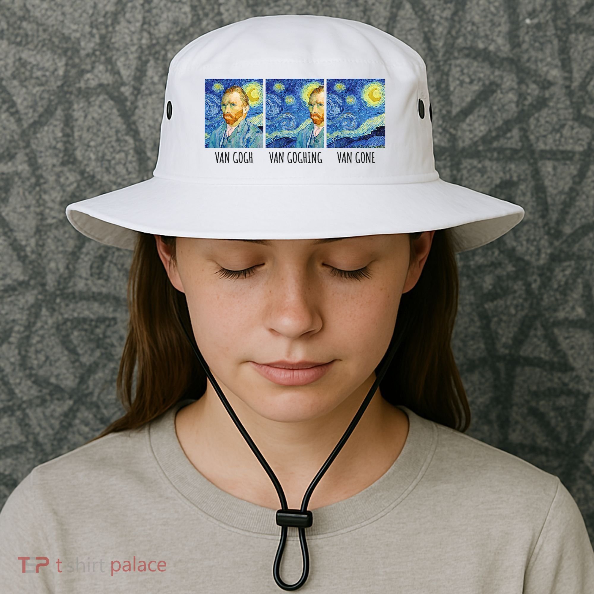 Funny Van Gogh Van Goghing Van Gone Fine Art Painting Joke Bucket Hat
