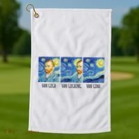 Funny Van Gogh Van Goghing Van Gone Fine Art Painting Joke Golf Towel thumb 1