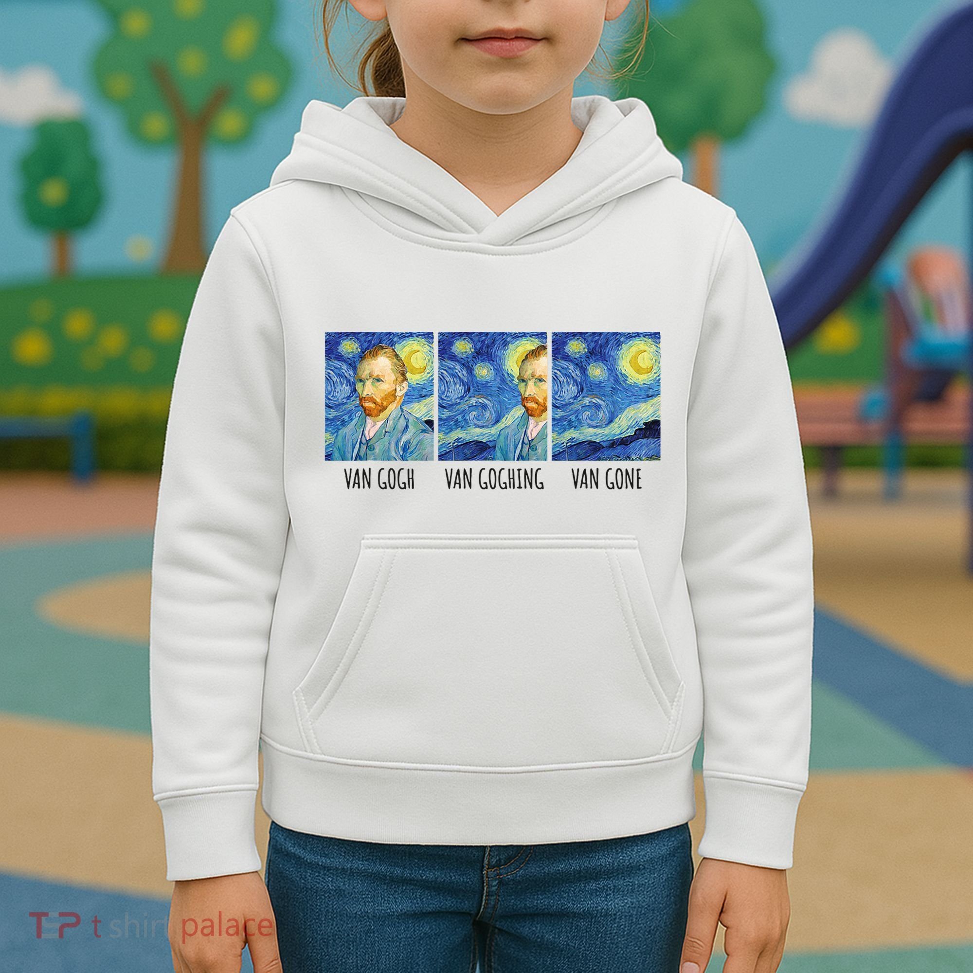Funny Van Gogh Van Goghing Van Gone Fine Art Painting Joke Kids Hoodie