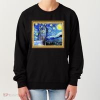 Funny Van Gogh Starry Night Llama Alpaca Women's Sweatshirt thumb 0