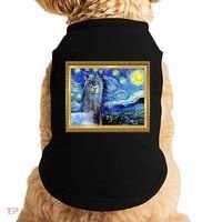 Funny Van Gogh Starry Night Llama Alpaca Doggie Tank thumb 0