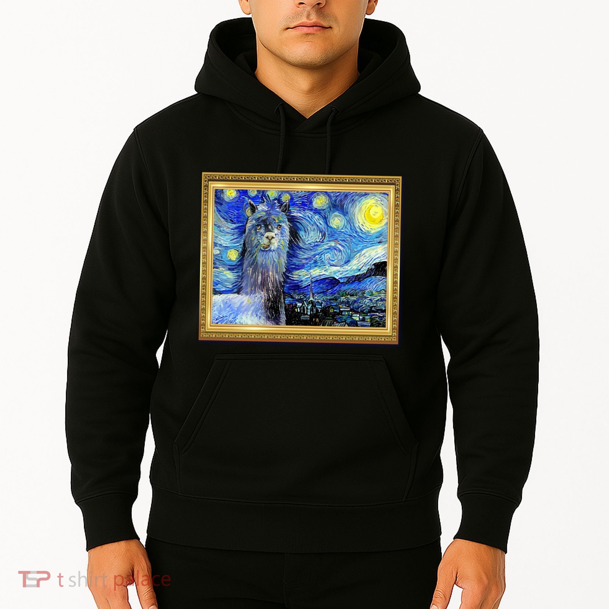 Funny Van Gogh Starry Night Llama Alpaca Hoodie