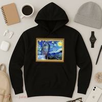 Funny Van Gogh Starry Night Llama Alpaca Hoodie thumb 3