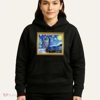 Funny Van Gogh Starry Night Llama Alpaca Hoodie thumb 5