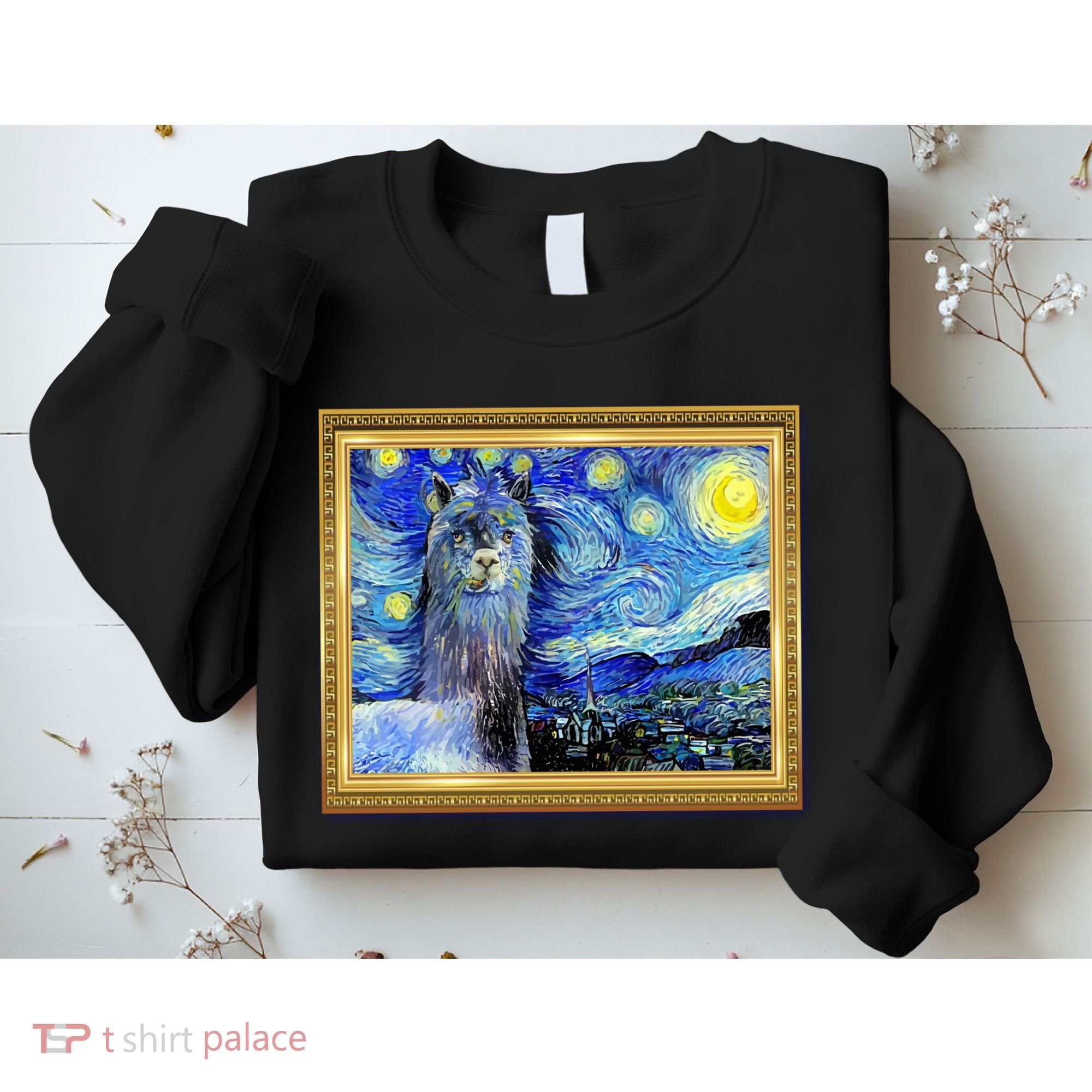 Funny Van Gogh Starry Night Llama Alpaca Sweatshirt